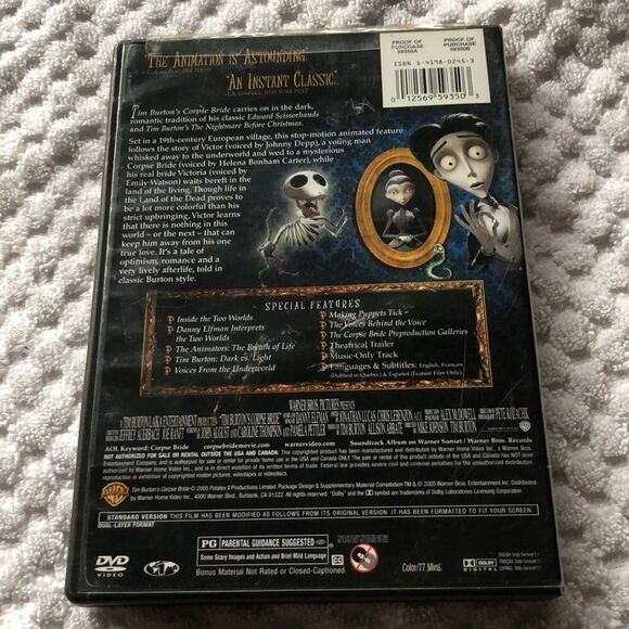 Tim Burtons Corpse Bride DVD 2005 GUC - Picture 2 of 4